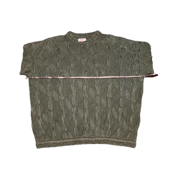 Rare Coogi Basics Authentic Mens Green Cotton Knit Sweater Size Large